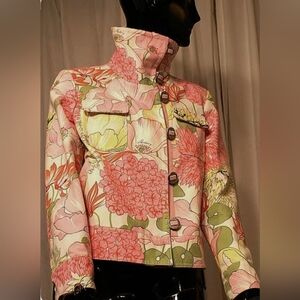 BURBERRY Floral Women's Moto Jacket